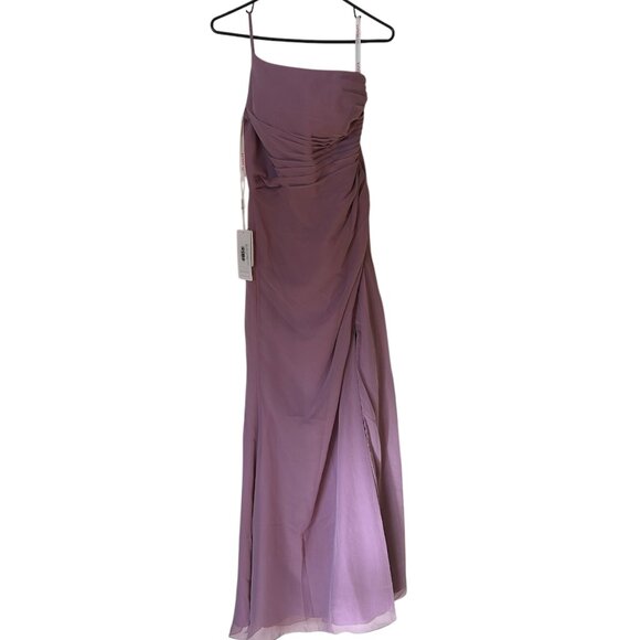 NWT JJs House A-line One Shoulder Floor-Length Lavender Chiffon Dress sz 6 - Picture 7 of 16